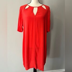 BCBG Max Azria Rosetta Shift Dress with Cut Outs Poppy Red size M